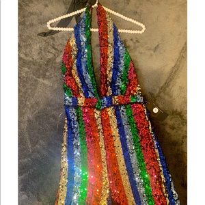 Sequins Jumpsuit - Multicolor
